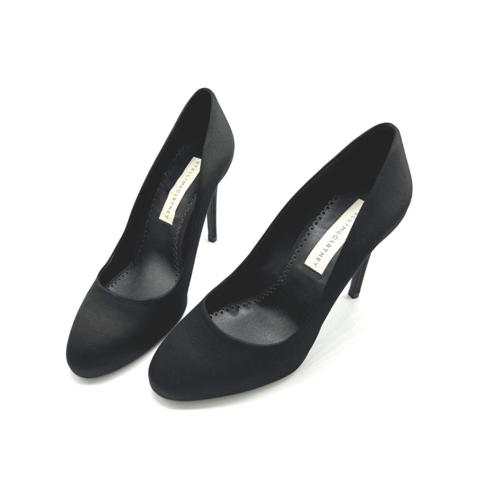 Stella McCartney -SIZE 6.5 / 36.5 BRAND NEW w Box w/dust bag Black Satin Heels